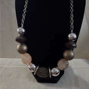 Elegant Silver and Gold Beaded Necklace